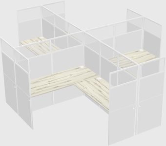 Shared l-shaped cubicles
