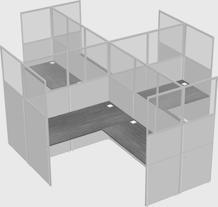 Shared l-shaped cubicles