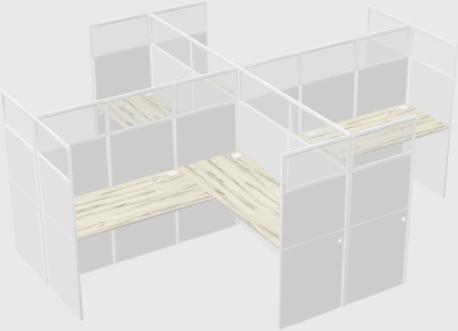 Shared l-shaped cubicles