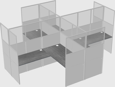 Shared l-shaped cubicles