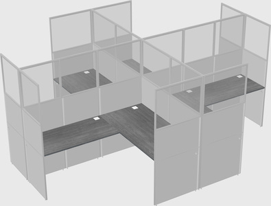 Shared l-shaped cubicles