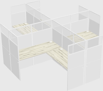 Shared l-shaped cubicles