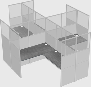 Shared l-shaped cubicles