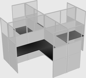 Shared l-shaped cubicles