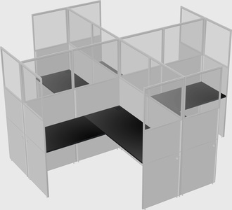 Shared l-shaped cubicles
