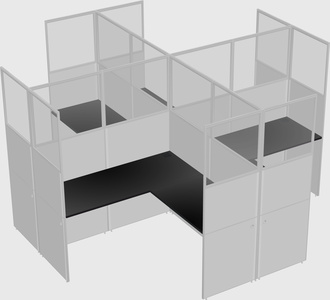 Shared l-shaped cubicles