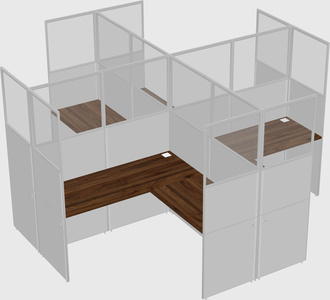 Shared l-shaped cubicles