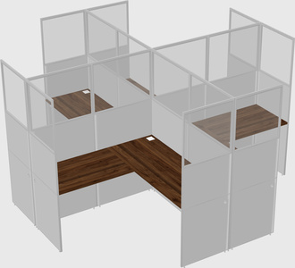 Shared l-shaped cubicles