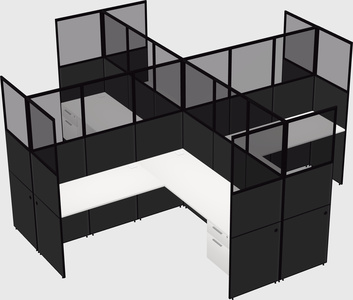 Shared l-shaped cubicles