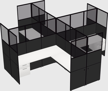 Shared l-shaped cubicles
