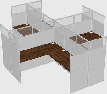 Shared l-shaped cubicles