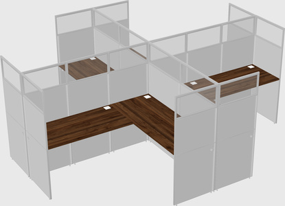 Shared l-shaped cubicles