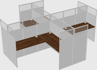 Shared l-shaped cubicles