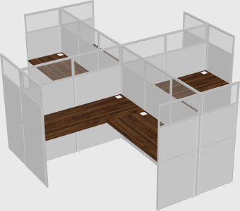 Shared l-shaped cubicles