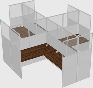 Shared l-shaped cubicles