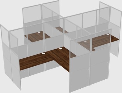 Shared l-shaped cubicles