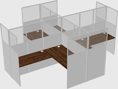 Shared l-shaped cubicles