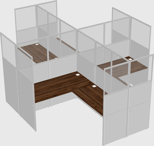 Shared l-shaped cubicles