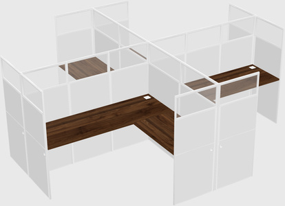 Shared l-shaped cubicles