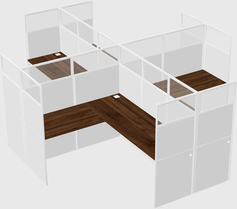 Shared l-shaped cubicles