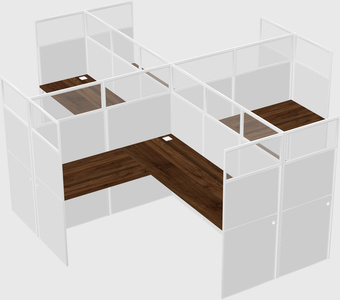 Shared l-shaped cubicles