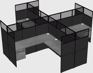 Shared l-shaped cubicles