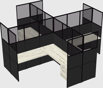 Shared l-shaped cubicles