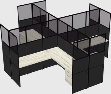 Shared l-shaped cubicles