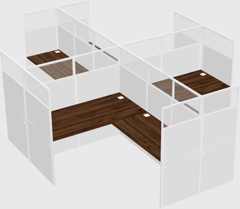 Shared l-shaped cubicles