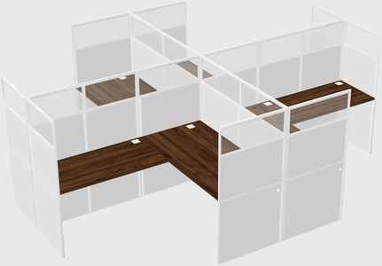 Shared l-shaped cubicles