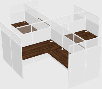 Shared l-shaped cubicles