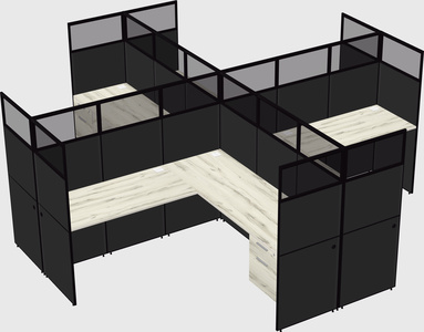 Shared l-shaped cubicles