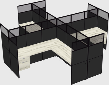 Shared l-shaped cubicles