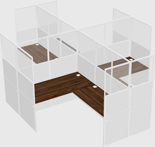 Shared l-shaped cubicles