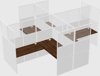 Shared l-shaped cubicles