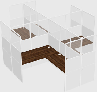 Shared l-shaped cubicles