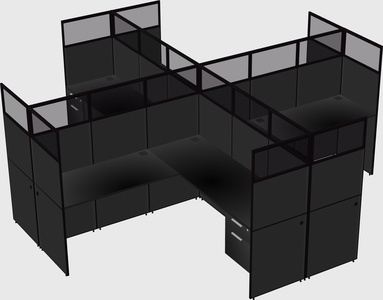 Shared l-shaped cubicles