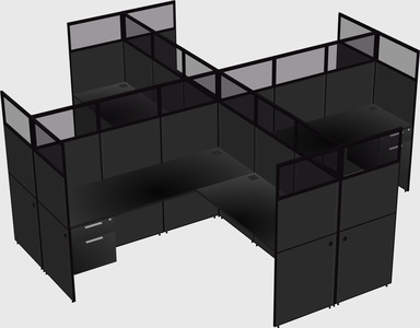 Shared l-shaped cubicles