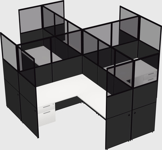 Shared l-shaped cubicles