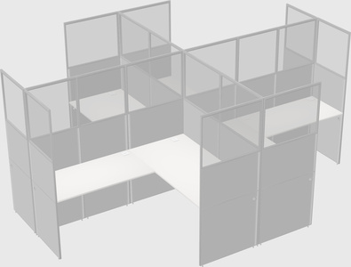 Shared l-shaped cubicles