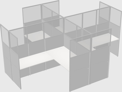 Shared l-shaped cubicles