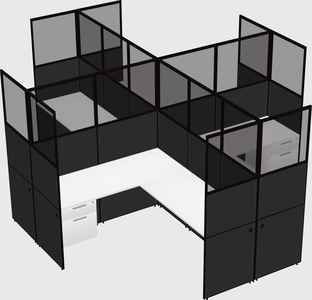 Shared l-shaped cubicles