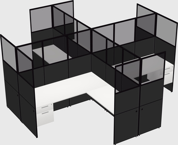 Shared l-shaped cubicles