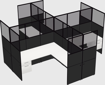 Shared l-shaped cubicles