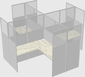 Shared l-shaped cubicles