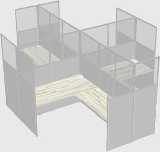 Shared l-shaped cubicles