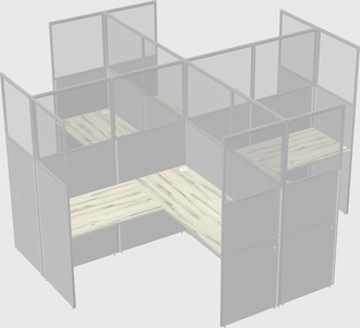 Shared l-shaped cubicles