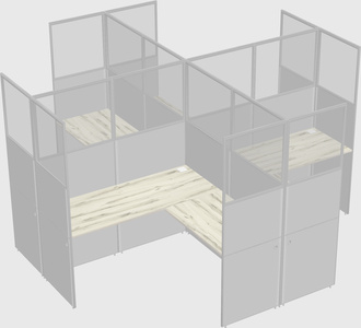 Shared l-shaped cubicles