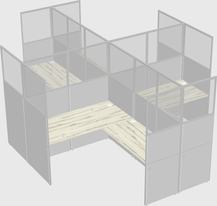 Shared l-shaped cubicles