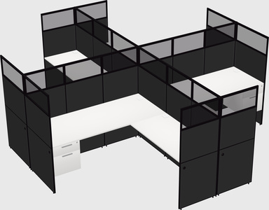 Shared l-shaped cubicles